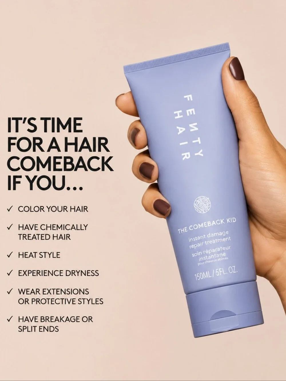 Fenty Hair NIB FULL SIZE – The Comeback Kid Instant Damage Repair Treatment